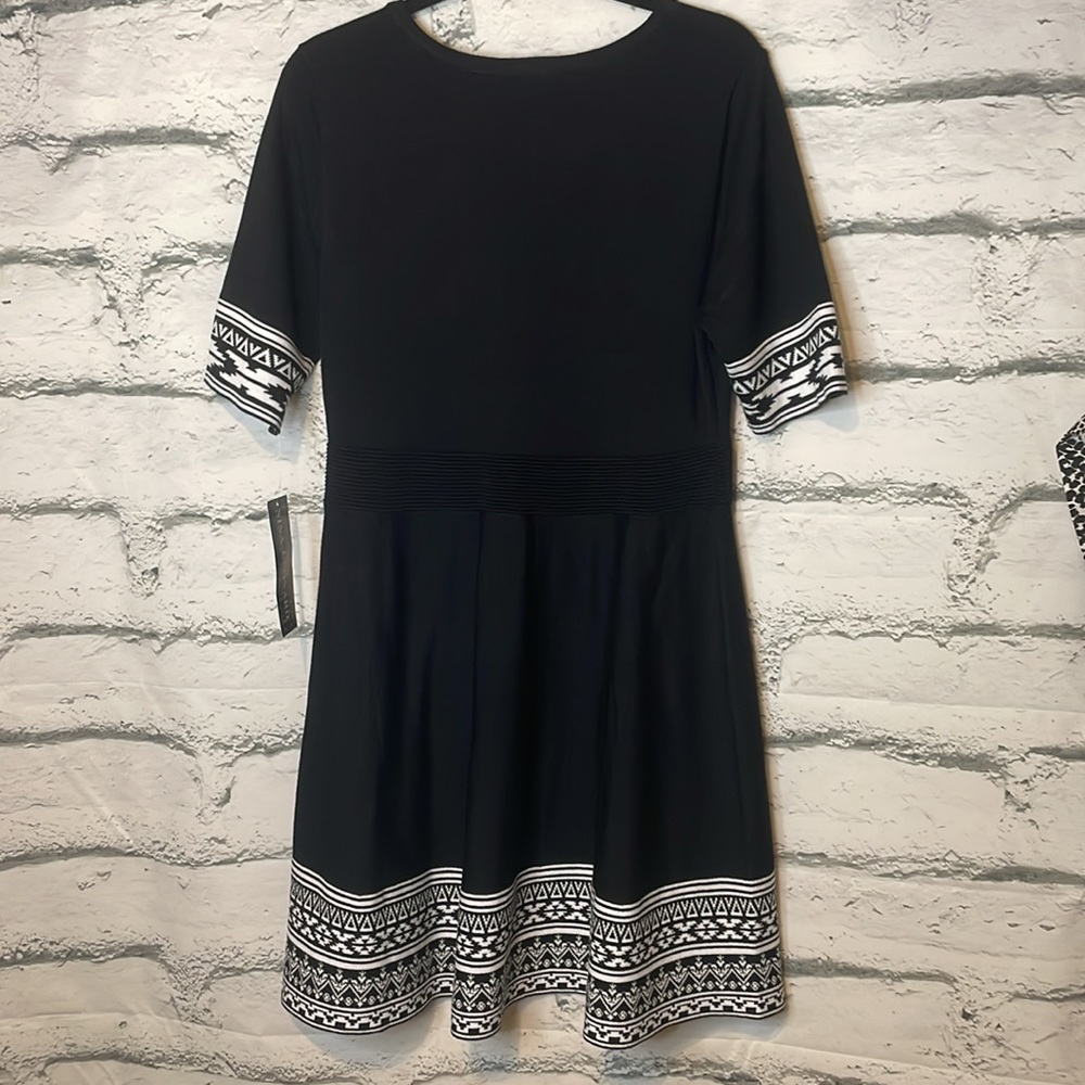 Nina Leonard border scoopneck dress size L NWT - Picture 7 of 8